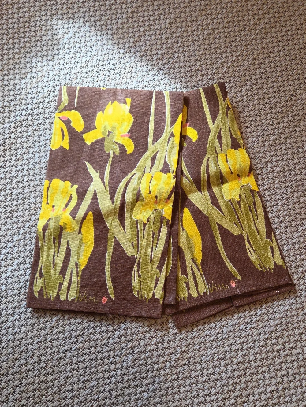 Vintage 1970s Vera Neumann Linen Dish Towels NWOT